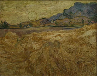 Cornfield with Reaper and Sun